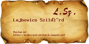 Lejbovics Szilárd névjegykártya