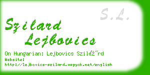 szilard lejbovics business card